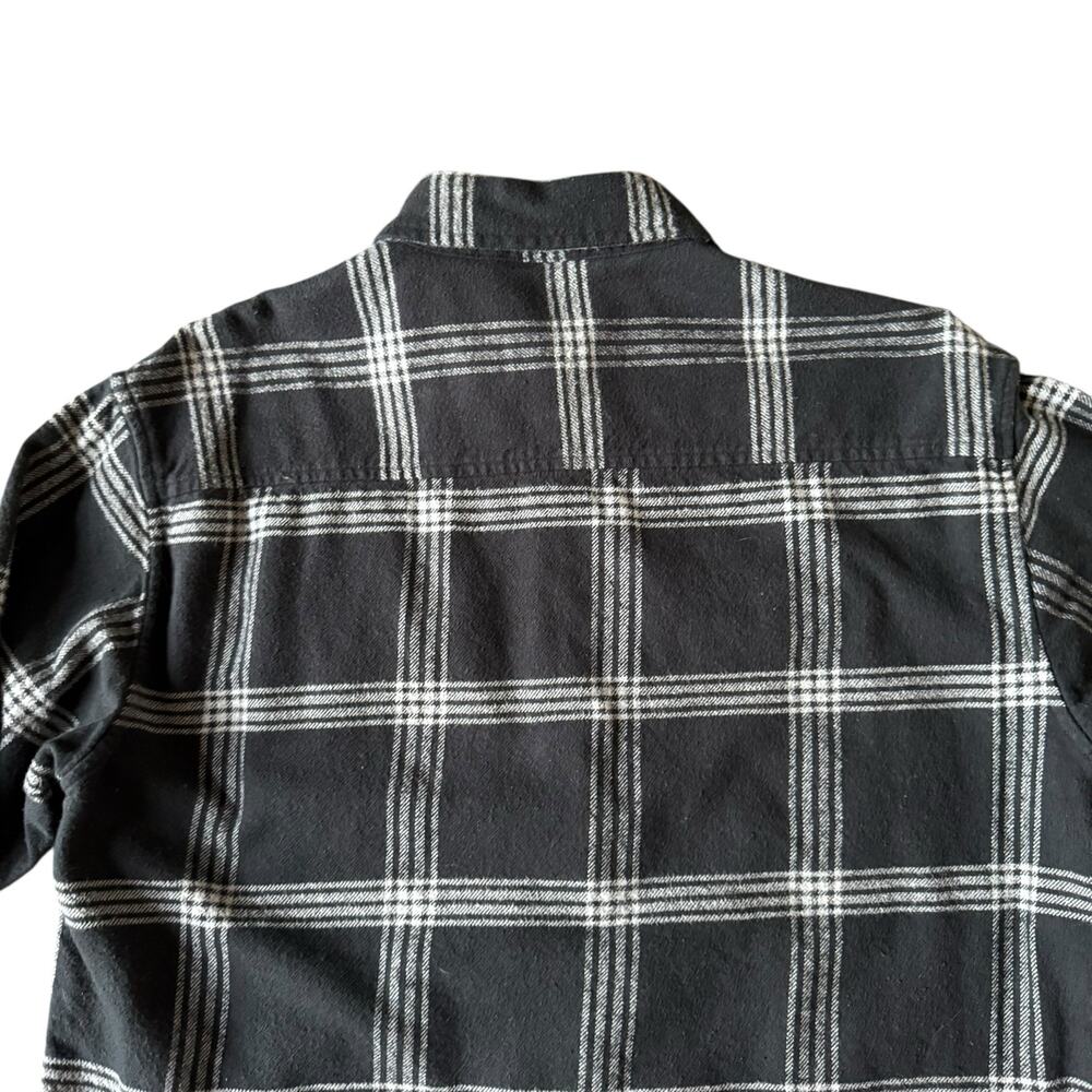 American Eagle Men's Black & White Checkered Long Sleeve Flannel Shirt - Size‎ M - Picture 6 of 9